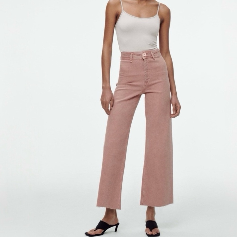 Zara Premium Dusty Pink Straight Leg Jeans